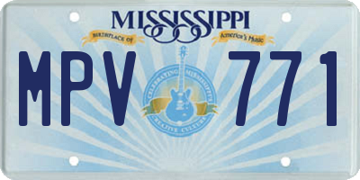MS license plate MPV771