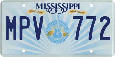 MS license plate MPV772