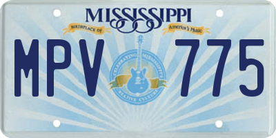 MS license plate MPV775