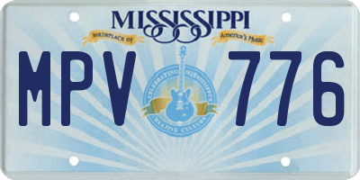 MS license plate MPV776