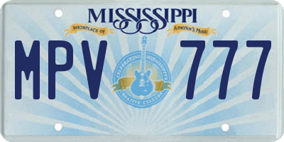 MS license plate MPV777