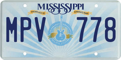 MS license plate MPV778