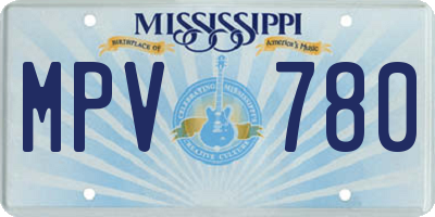 MS license plate MPV780