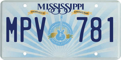 MS license plate MPV781