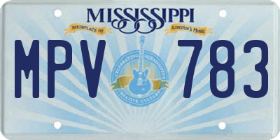 MS license plate MPV783