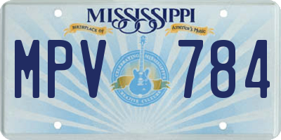 MS license plate MPV784