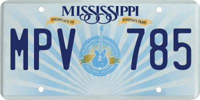 MS license plate MPV785