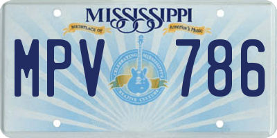 MS license plate MPV786