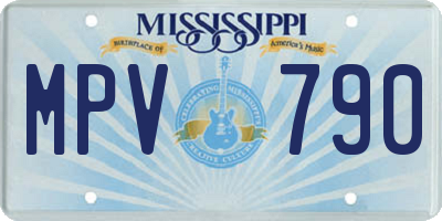 MS license plate MPV790