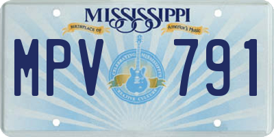 MS license plate MPV791