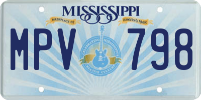 MS license plate MPV798