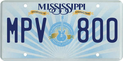 MS license plate MPV800