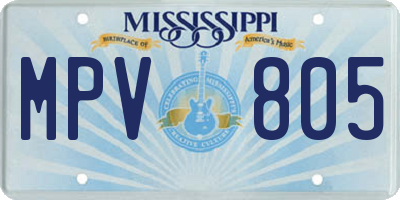 MS license plate MPV805