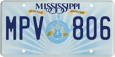 MS license plate MPV806