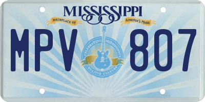 MS license plate MPV807