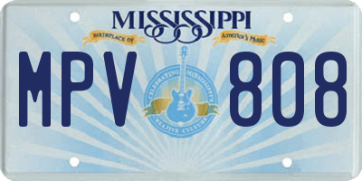 MS license plate MPV808