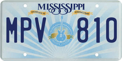MS license plate MPV810