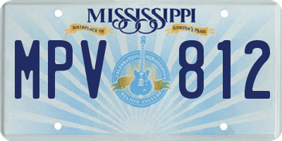 MS license plate MPV812