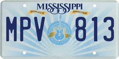 MS license plate MPV813