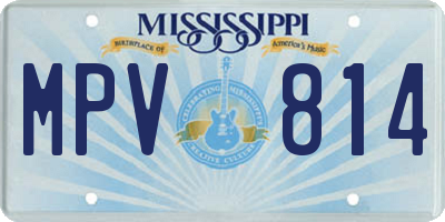 MS license plate MPV814
