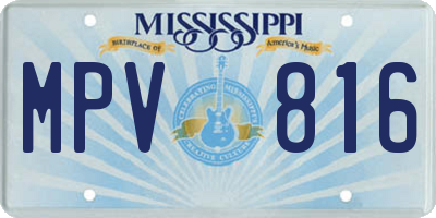 MS license plate MPV816
