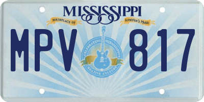 MS license plate MPV817