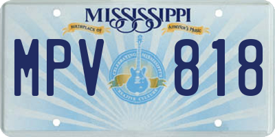 MS license plate MPV818