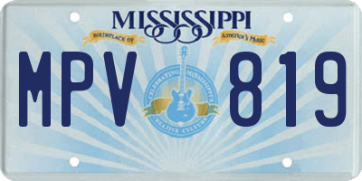 MS license plate MPV819