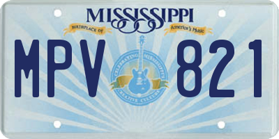 MS license plate MPV821