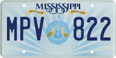 MS license plate MPV822