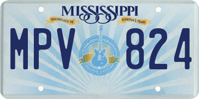 MS license plate MPV824