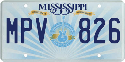 MS license plate MPV826