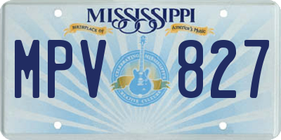 MS license plate MPV827