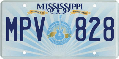 MS license plate MPV828