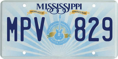 MS license plate MPV829