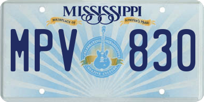 MS license plate MPV830