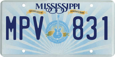 MS license plate MPV831