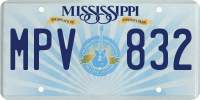 MS license plate MPV832