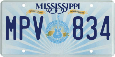 MS license plate MPV834