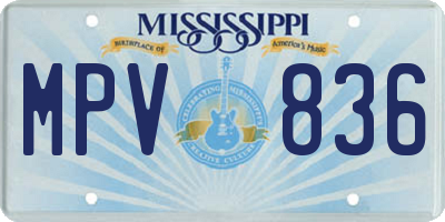 MS license plate MPV836
