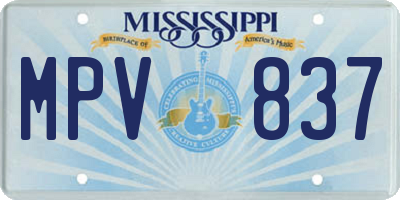 MS license plate MPV837