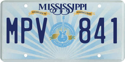 MS license plate MPV841