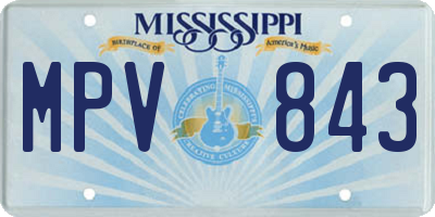 MS license plate MPV843