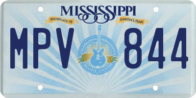 MS license plate MPV844
