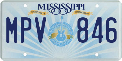 MS license plate MPV846
