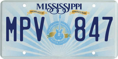 MS license plate MPV847