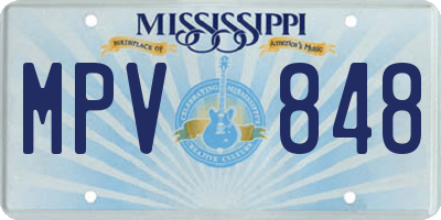 MS license plate MPV848