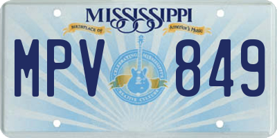 MS license plate MPV849