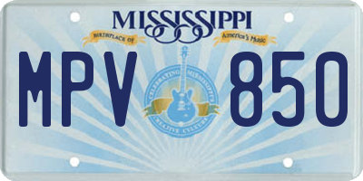 MS license plate MPV850