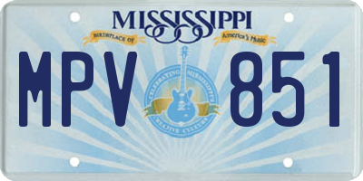 MS license plate MPV851